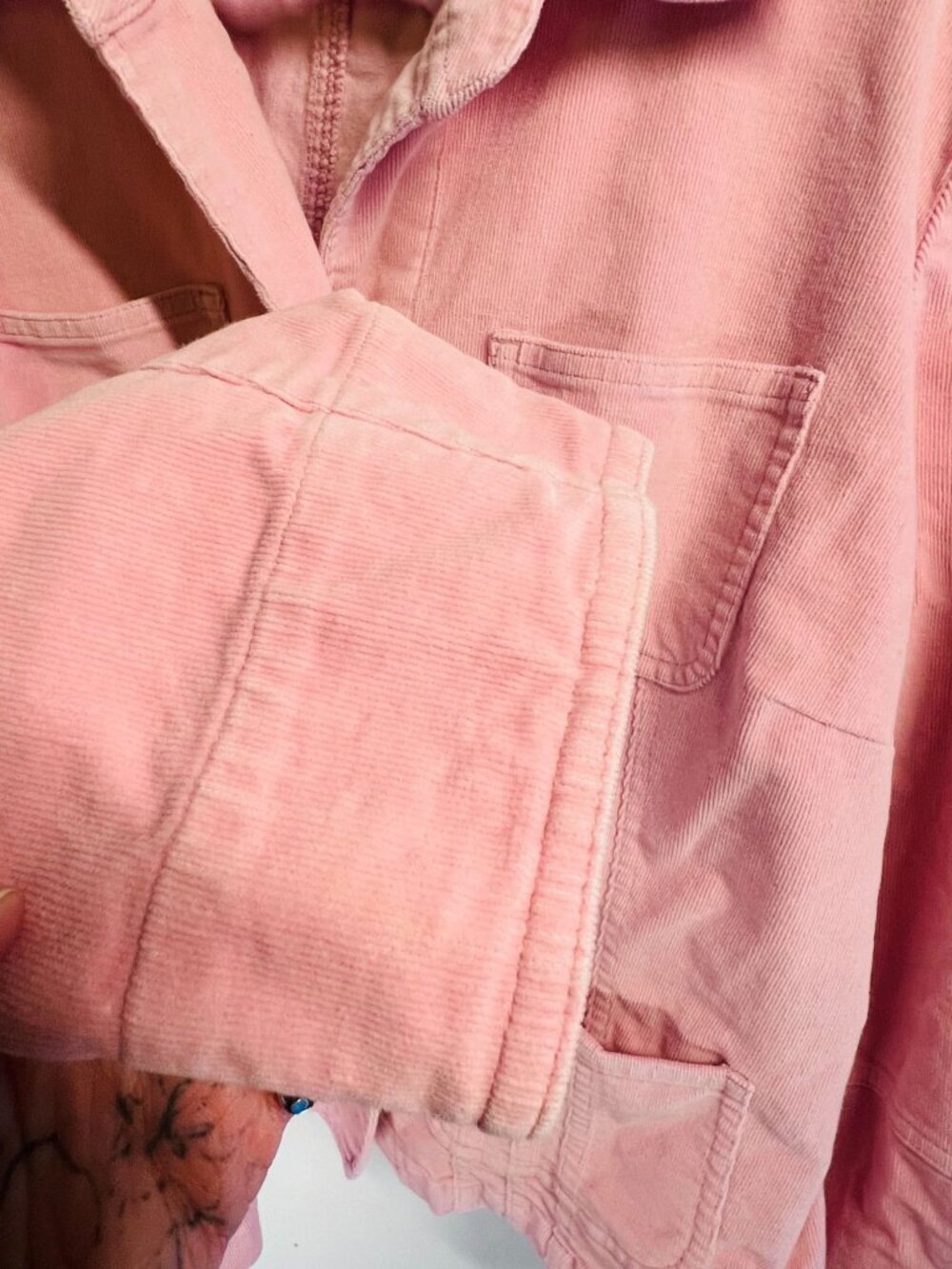 Cato Pink Corduroy Button-Up Jacket With Four Pockets Womens Size L - Picture 5 of 8